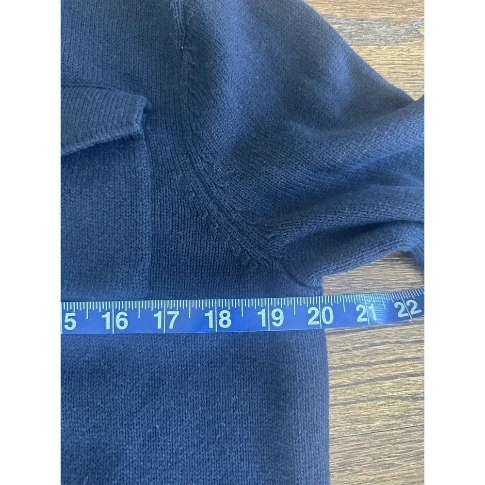 BANANA REPUBLIC MOCK NECK 1/4 BUTTON UP MILITARY SWEATER - NAVY Size M